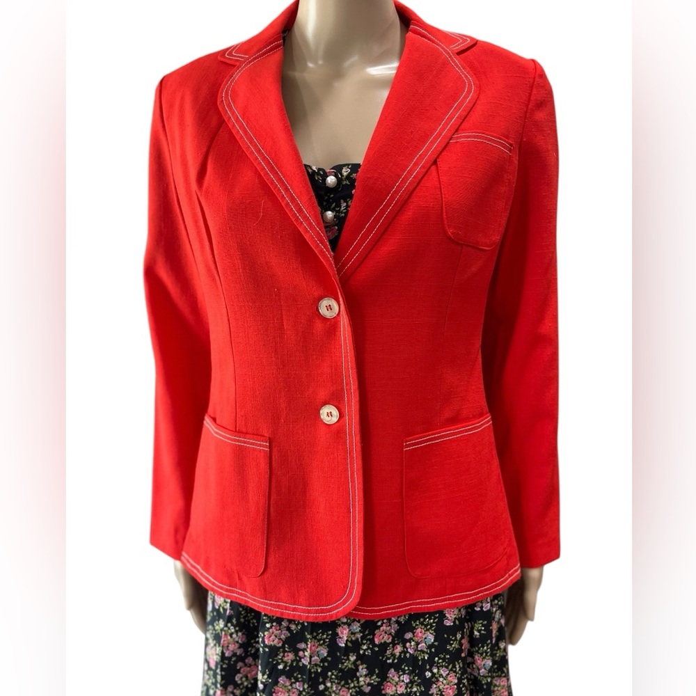 Red tweed Robbie Sport cherry blazer vintage jacket